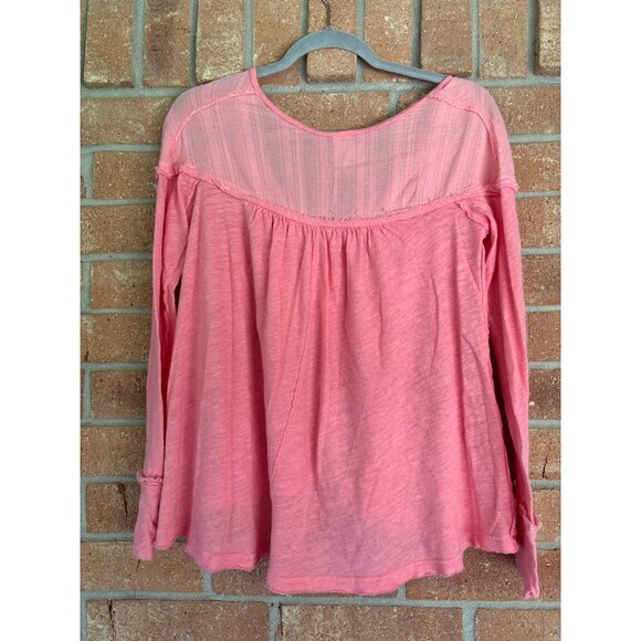 Free People We The Free Down Under Oversized Linen Henley Top Shirt - Picture 2 of 12